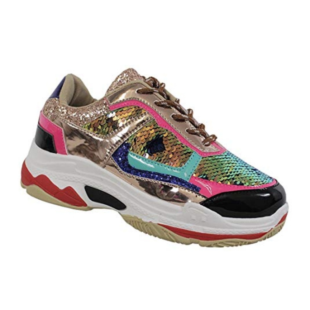 Yoki Womens Fashion Chunky Sneaker Trainers
